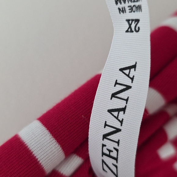 Red and White Striped Zenana Top - Picture 2 of 5